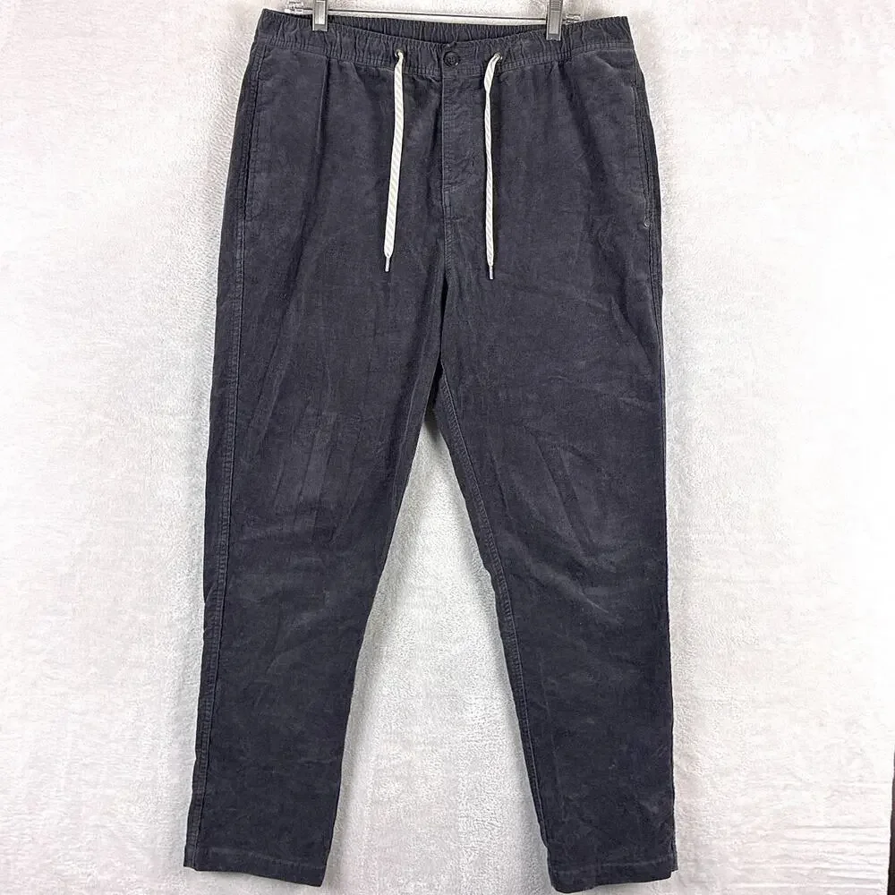 Vuori Pants Mens XL Gray Optimist Corduroy Pull On Jogger Performance Workout